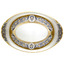 Серебряный поднос с цветочным позолоченным декором и алмазной крошкой 40240049Е06